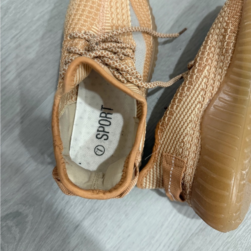 Tan Knit Sneakers - Picture 2 of 4